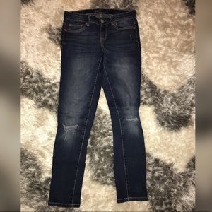 Dark wash skinny jeans
